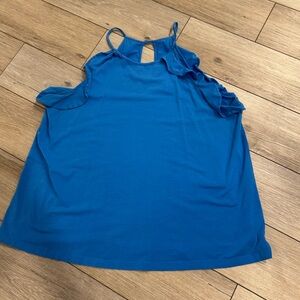 LILLY PULITZER | Billie Ruffle Tank Top Blue Beach Size XL 16 Womens